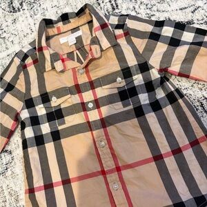 Burberry Kids 3y 3t nova check Button Down Shirt - Beige, Black, Red nwot